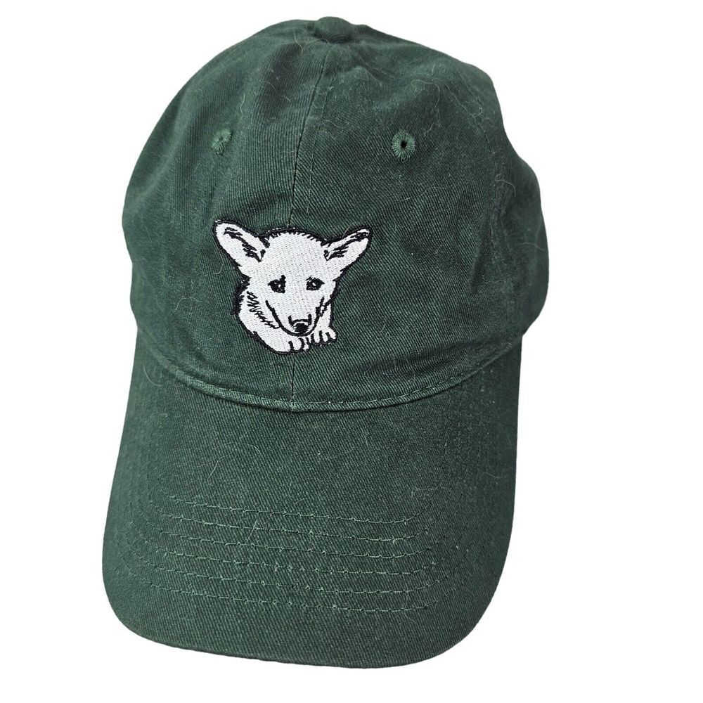 Port‎ Authority Hoss White Dog Green Buckle Back Hat Cap